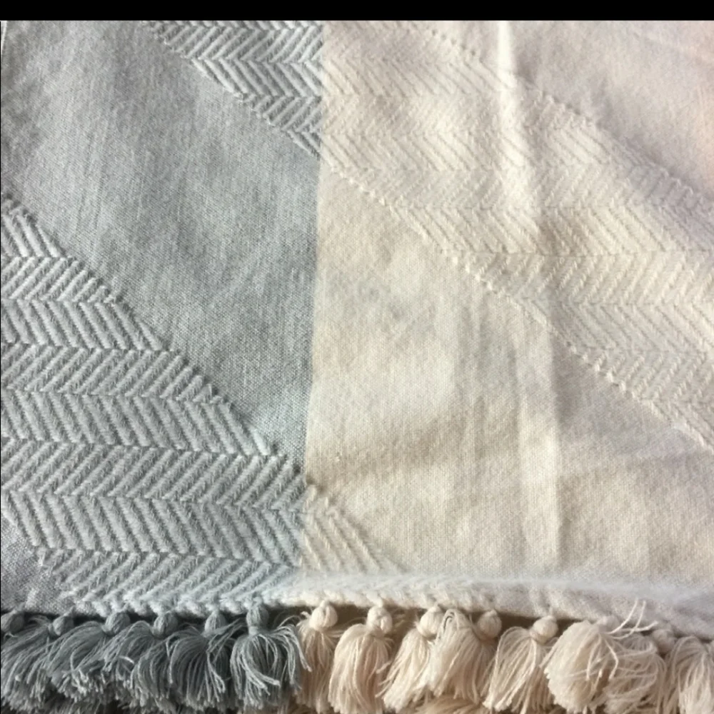 Vince Camuto pale‎ Pink and Grey Scarf pom pom pom